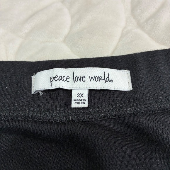 Peace Love World Womens 3X Black Hi Low Skirt Drawstring Waist Slit Plus Size - Picture 3 of 7